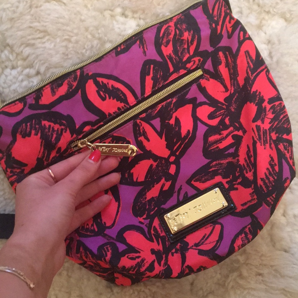 Betsy Johnson Flower Patterned Crossbody Bag